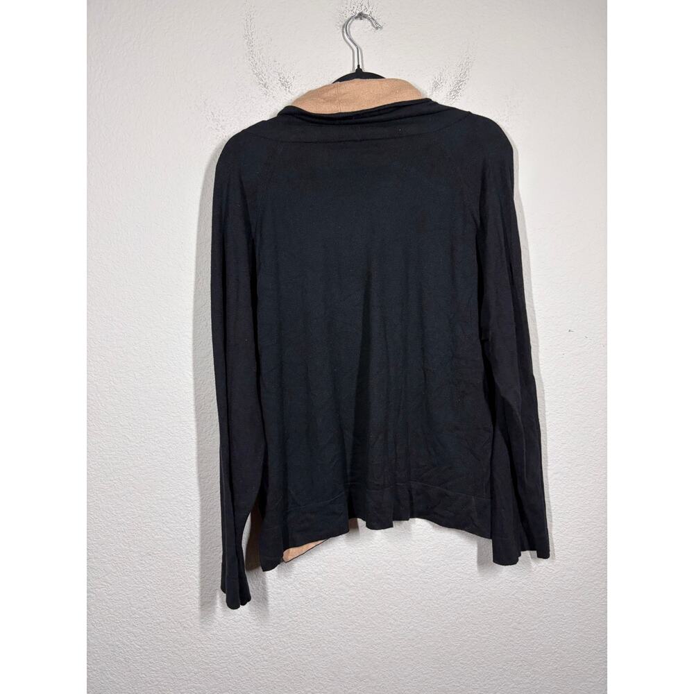 Max Mara Large Cowl Neck Sweater Black Tan Maglia Knitted Silk Cashmere - Picture 3 of 9